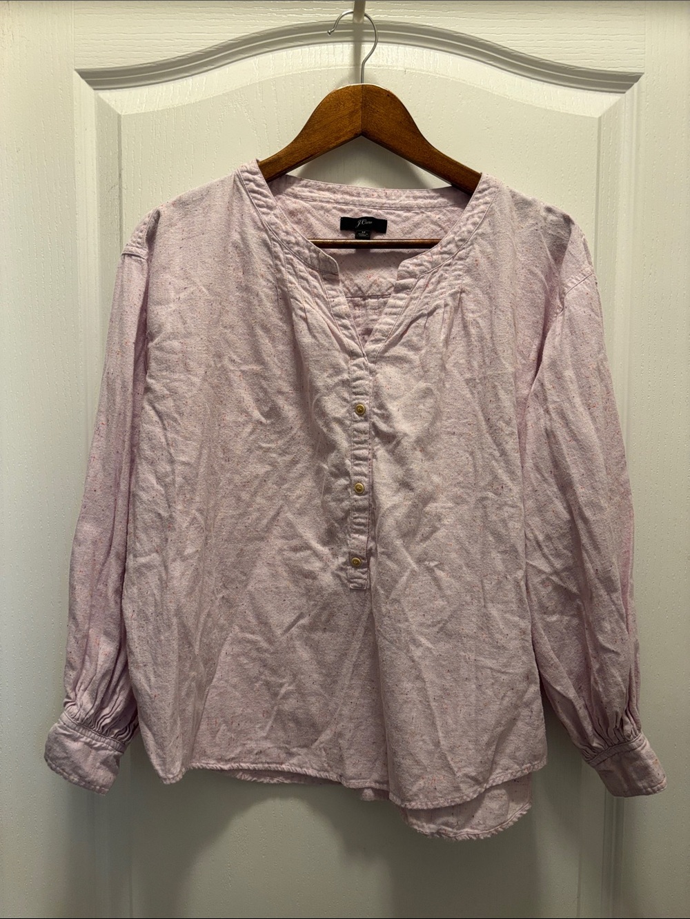 J.Crew Lavender Speckled Cotton Blouse Size Medium